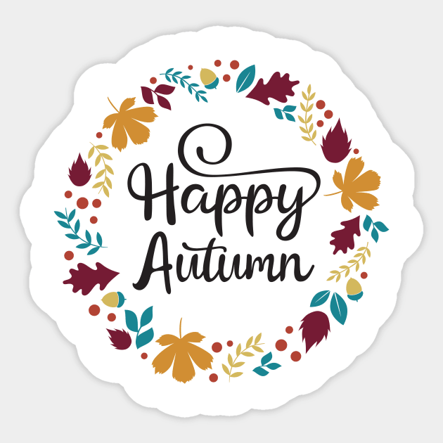 Happy Autumn Sticker by Ombre Dreams